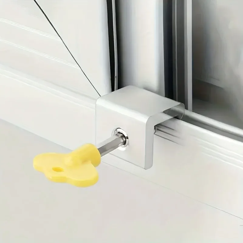 Serrure de sécurité coulissante pour enfants, verrou pour armoire, fenêtre et porte coulissante 3