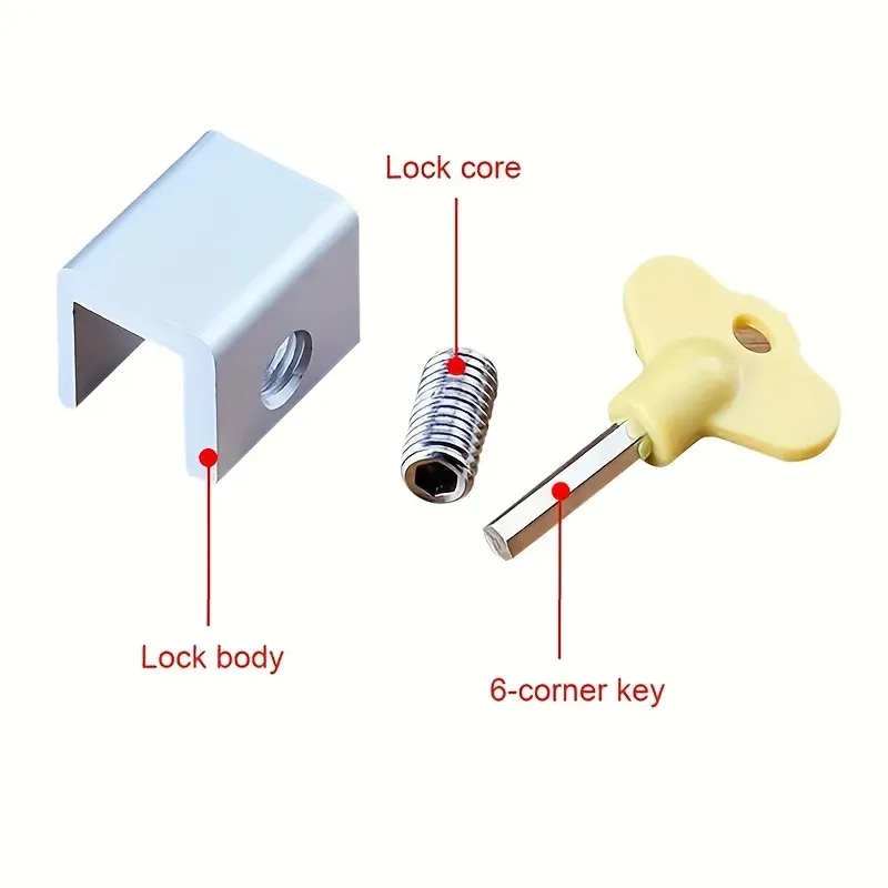 Serrure de sécurité coulissante pour enfants, verrou pour armoire, fenêtre et porte coulissante 4