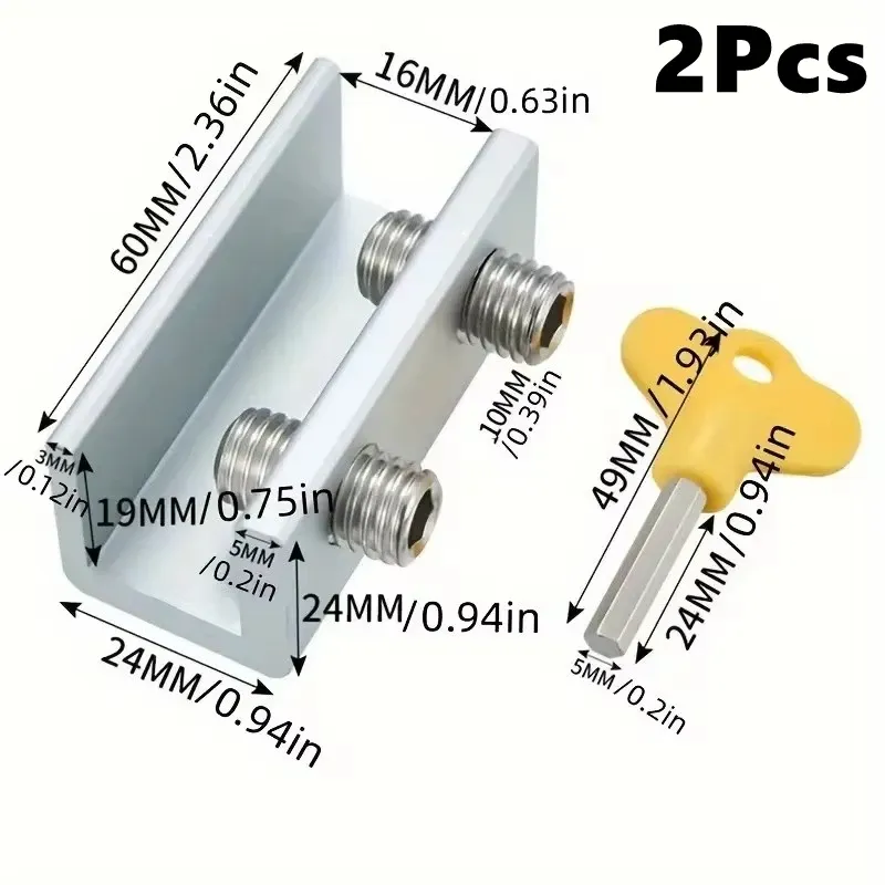 Serrure de sécurité coulissante pour enfants, verrou pour armoire, fenêtre et porte coulissante 9