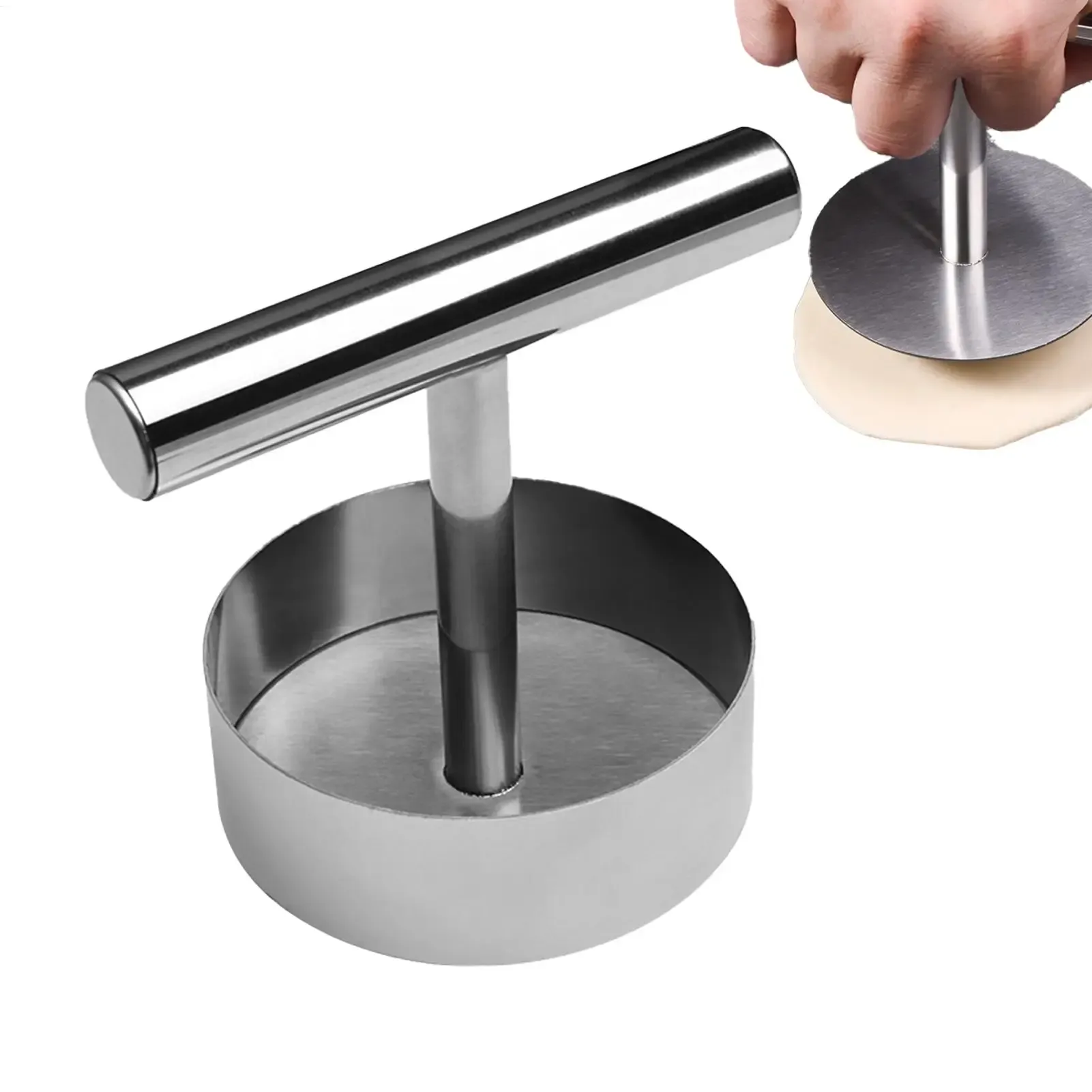 Presse à hamburgers antiadhésive en acier inoxydable, outil de pressage et de compactage pour grillades 3