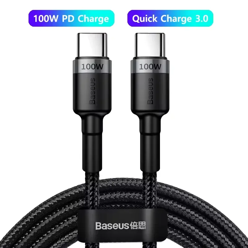 Câble Baseus USB Type-C vers USB-C 100 W / 5 A PD, câble de charge rapide pour iPhone 17, iPhone 16 Pro Max, MacBook, Xiaomi et Samsung 10
