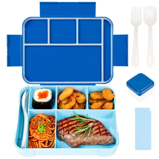 Boîte à déjeuner Bento à 4 compartiments pour enfants et adultes, idéale pour l'école ou la garderie 7