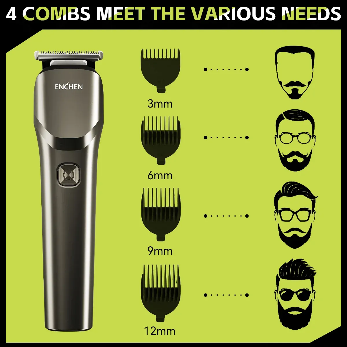 ENCHEN Beardo 2 Tondeuse électrique pour cheveux, rechargeable, à connectique USB-C, pour hommes 1