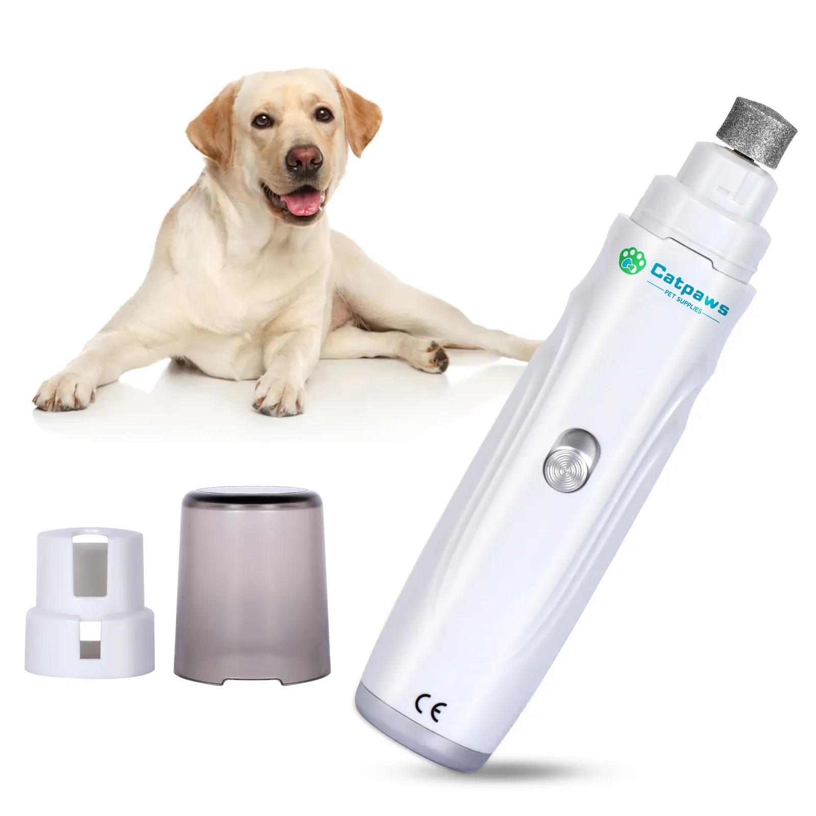 Broyeur à ongles électrique rechargeable par USB pour animaux de compagnie, silencieux, 2 vitesses - Image 1