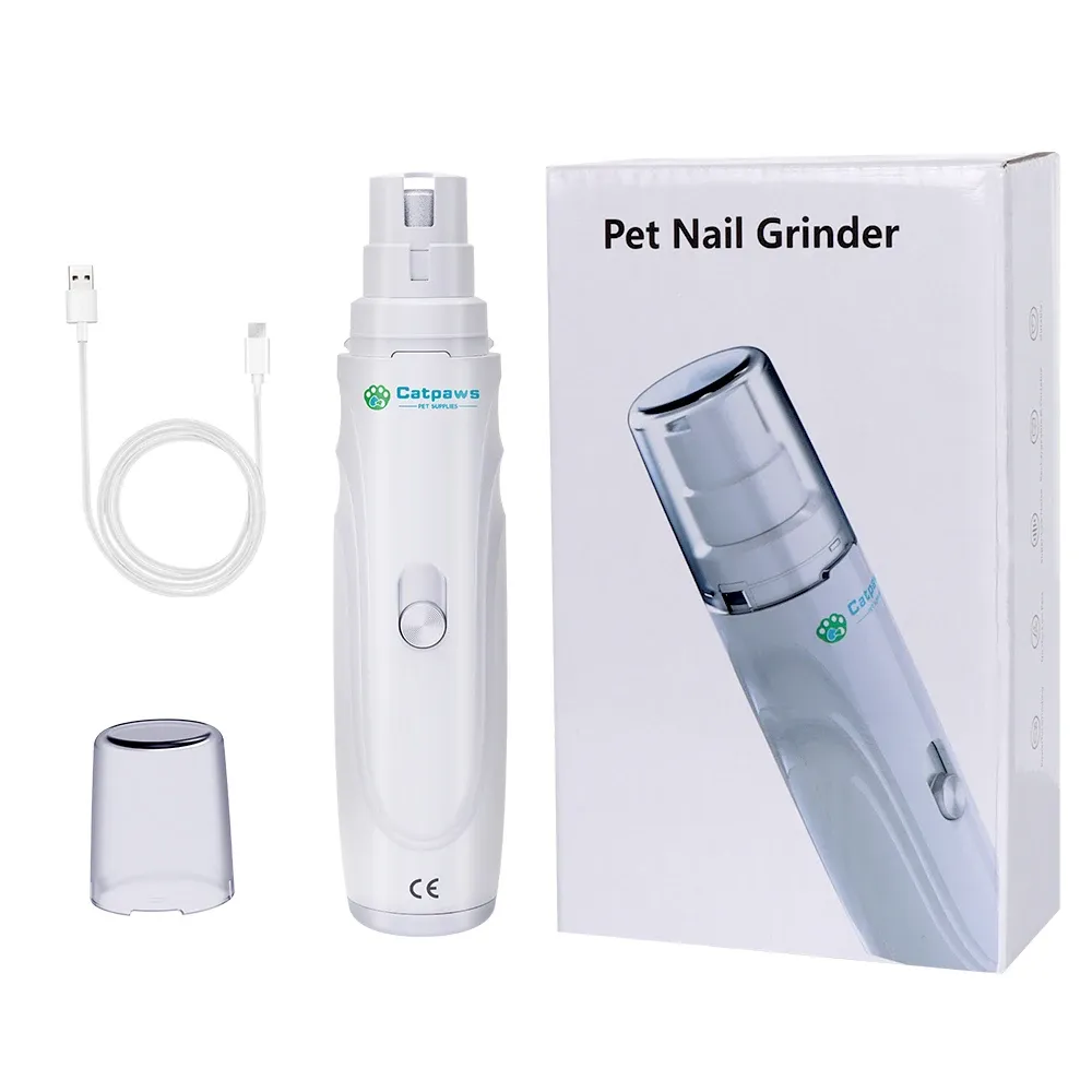 Broyeur à ongles électrique rechargeable par USB pour animaux de compagnie, silencieux, 2 vitesses 7
