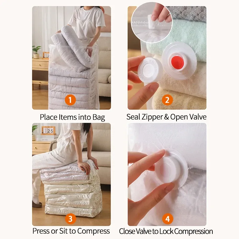 Scelleuse réutilisable pour sacs sous vide, organisateur de voyage pour vêtements et couvertures 3