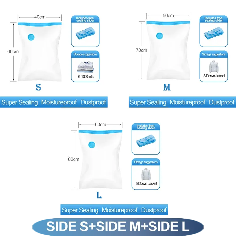 Scelleuse réutilisable pour sacs sous vide, organisateur de voyage pour vêtements et couvertures 14