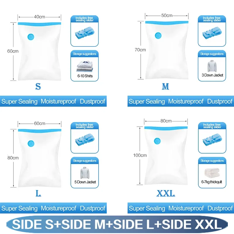 Scelleuse réutilisable pour sacs sous vide, organisateur de voyage pour vêtements et couvertures 13
