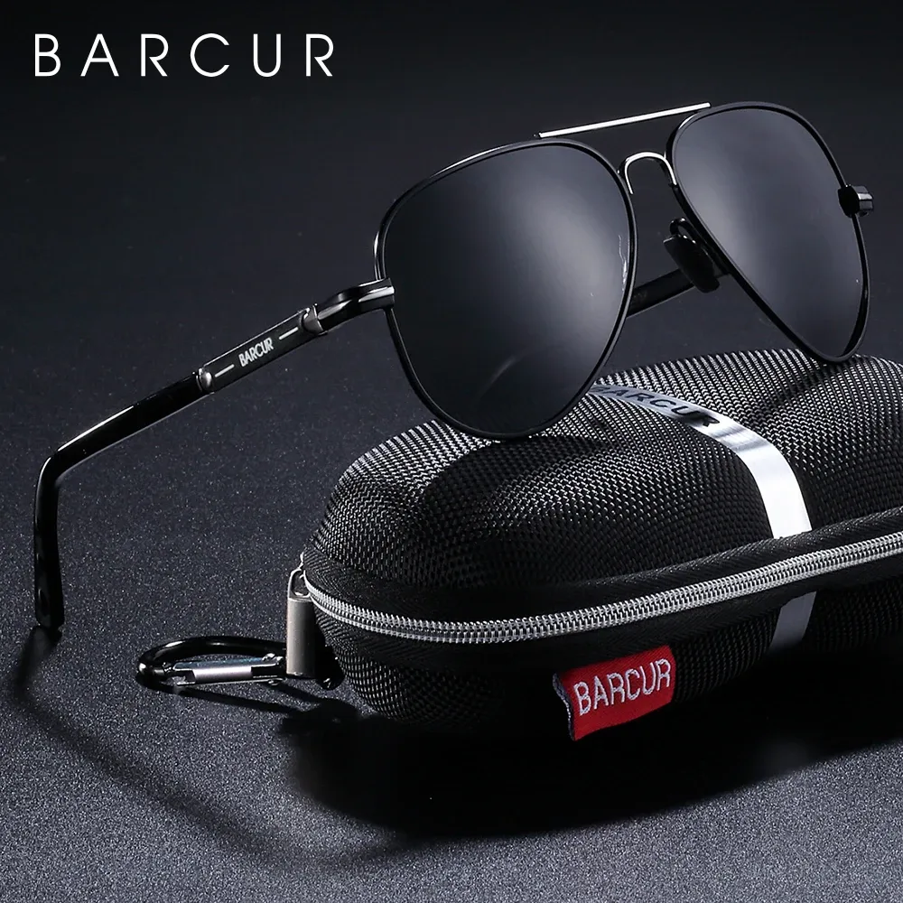 BARCUR - Lunettes de soleil pilotes polarisées pour hommes 2