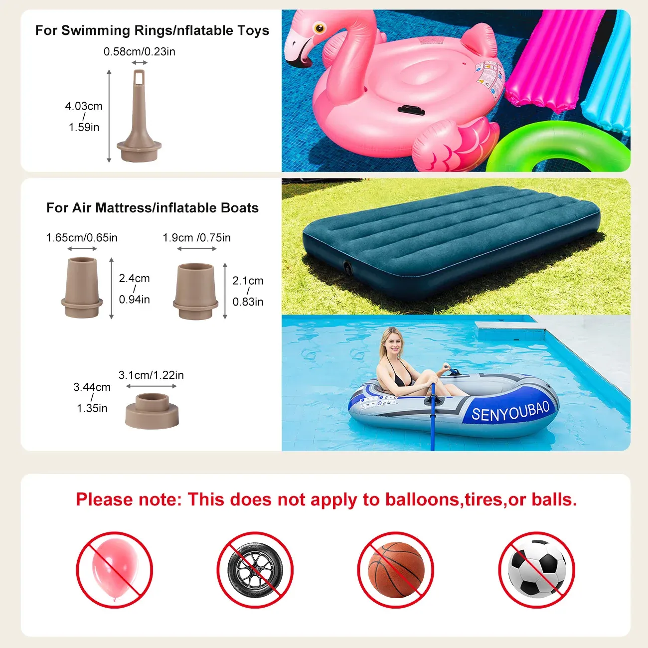 Mini pompe à air électrique portable pour gonflables, rechargeable via USB-C, gonflage et dégonflage rapides pour bouées de piscine et matelas pneumatiques, 1 pièce 2