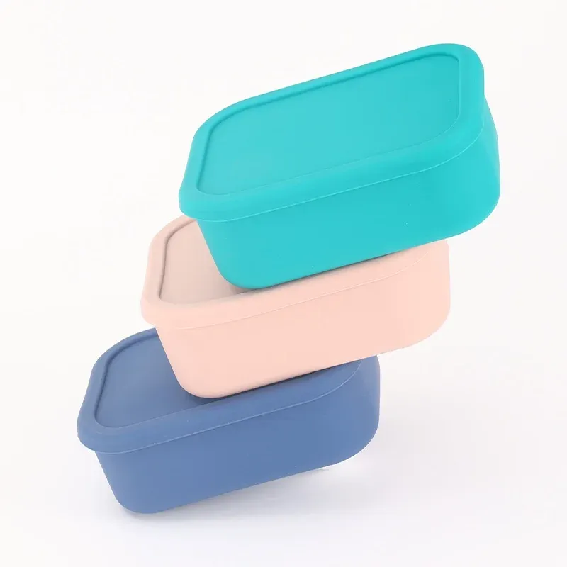 Boîte à bento en silicone YONG HAO, ouverte