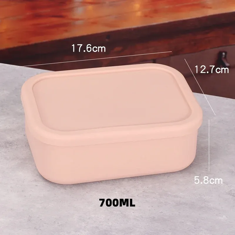Boîte bento rectangulaire en silicone YONG HAO, étanche, compatible micro-ondes, sans BPA, portable 12