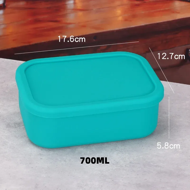 Boîte bento rectangulaire en silicone YONG HAO, étanche, compatible micro-ondes, sans BPA, portable 10