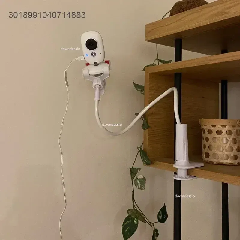 Support de caméra universel pour moniteur de bébé, fixation sur berceau, bras long réglable et multifonction 3