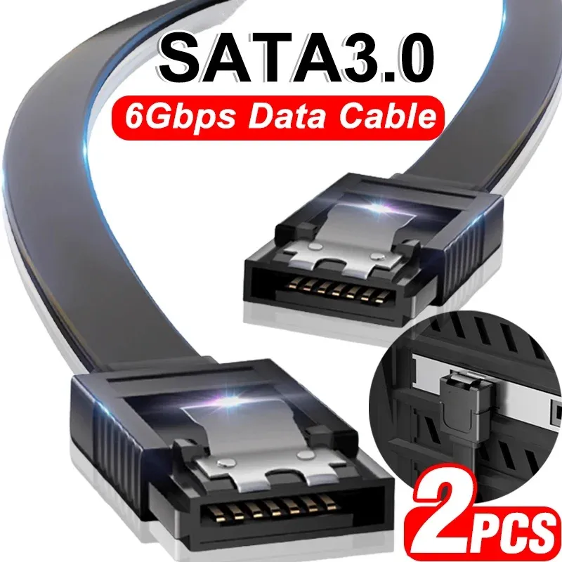 Câble de données SATA 3.0 6 Gb/s pour SSD et disque dur, transmission rapide pour SATA III, HDD, SSD et lecteur CD/graveur de bureau