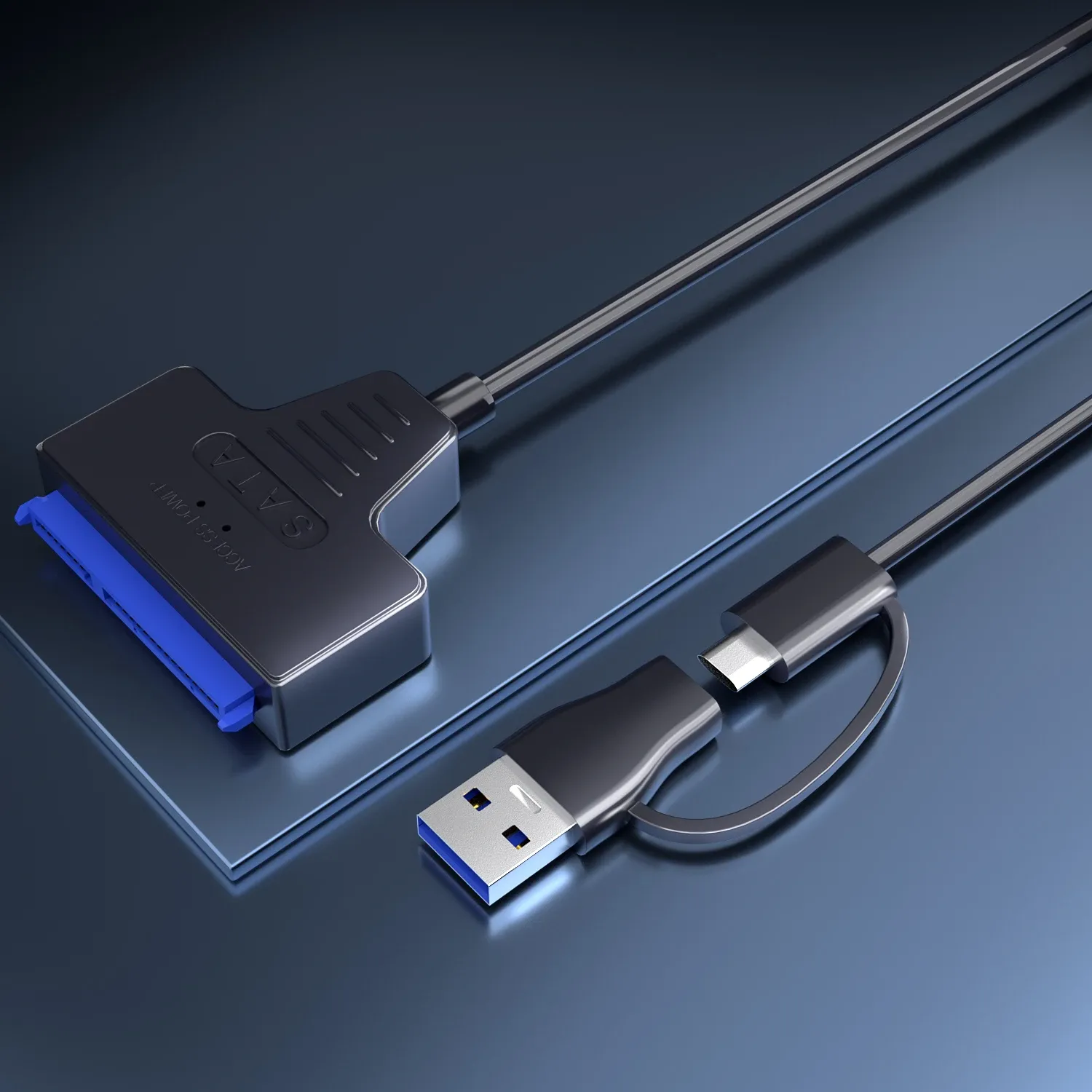 Adaptateur USB 3.0 vers SATA / Type-C SMiCable pour disques durs 2,5 et 3,5 pouces avec alimentation 12 V 6