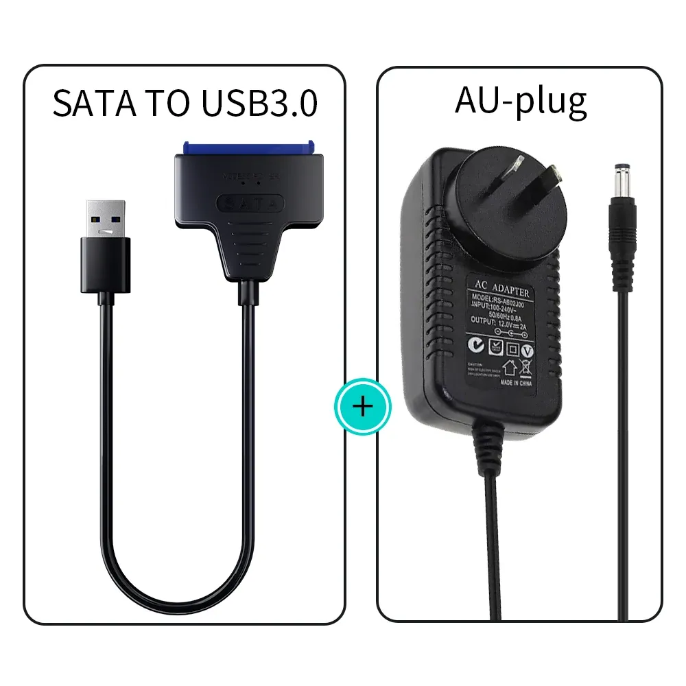 Adaptateur USB 3.0 vers SATA / Type-C SMiCable pour disques durs 2,5 et 3,5 pouces avec alimentation 12 V 9