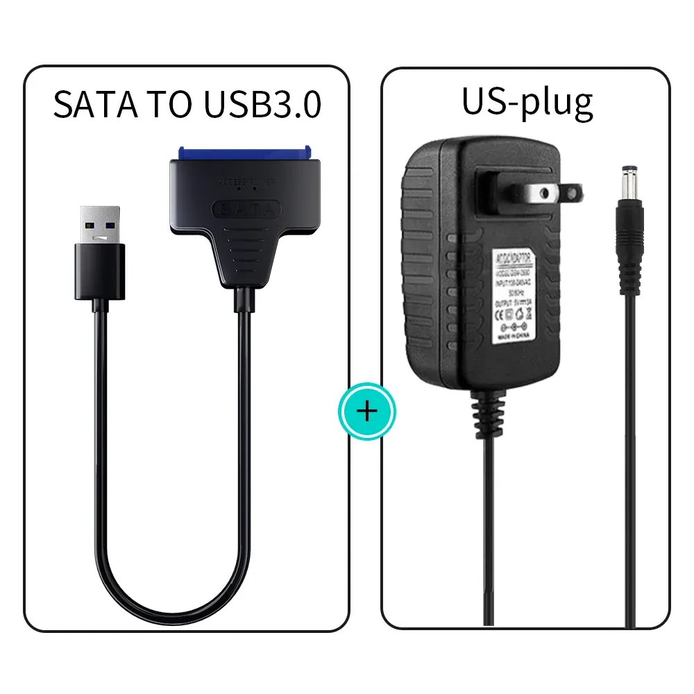 Adaptateur USB 3.0 vers SATA / Type-C SMiCable pour disques durs 2,5 et 3,5 pouces avec alimentation 12 V 12