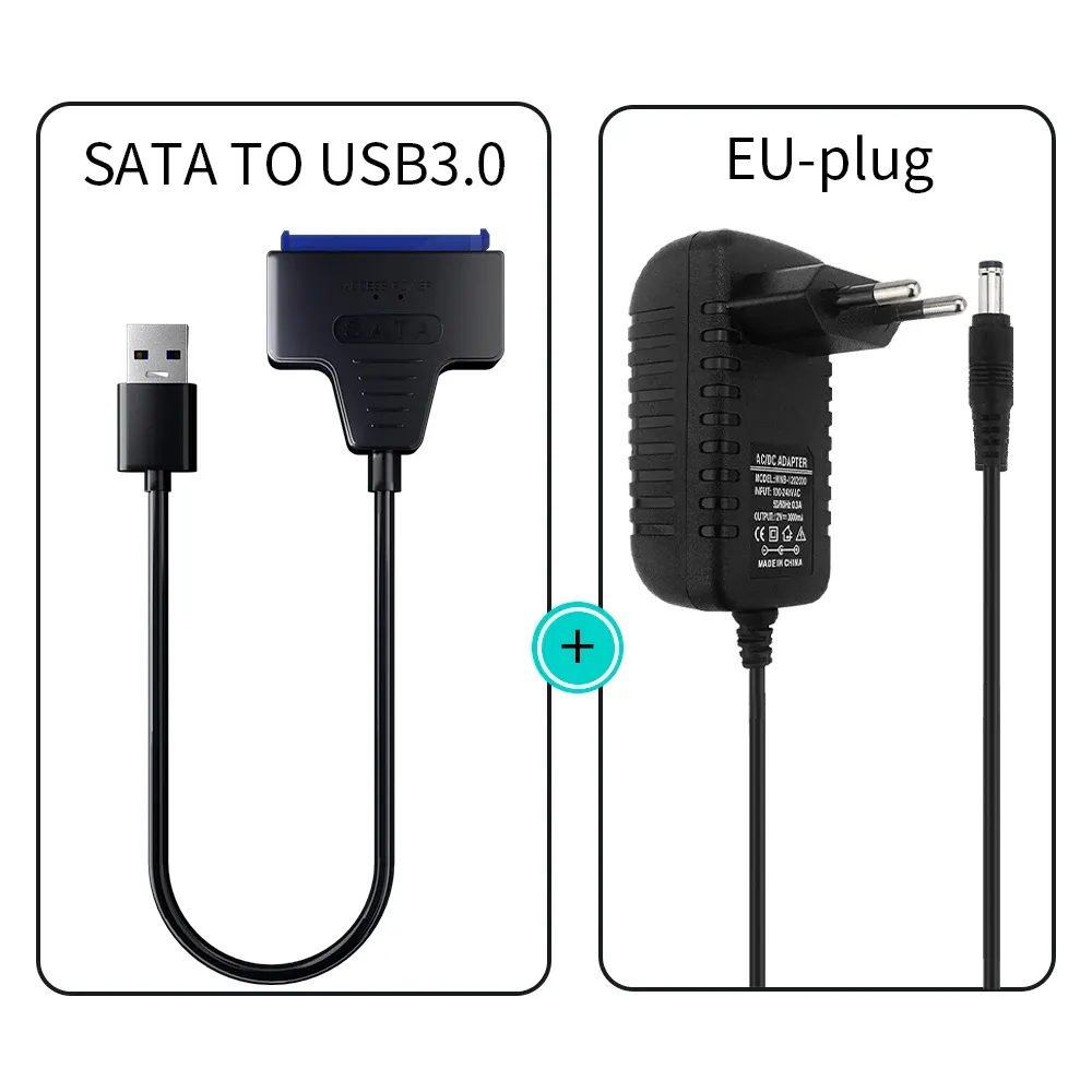 Adaptateur USB 3.0 vers SATA / Type-C SMiCable pour disques durs 2,5 et 3,5 pouces avec alimentation 12 V 11