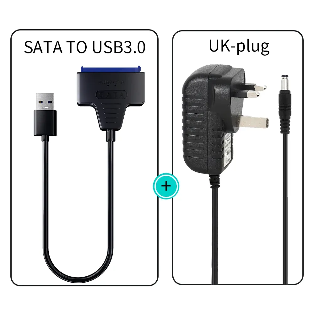 Adaptateur USB 3.0 vers SATA / Type-C SMiCable pour disques durs 2,5 et 3,5 pouces avec alimentation 12 V 13