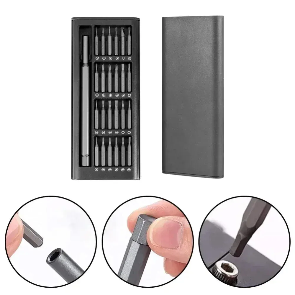 Jeu de tournevis de précision 25 en 1 magnétique, embouts hexagonaux et plats pour iPhone, PC, montre, caméra et lunettes 2