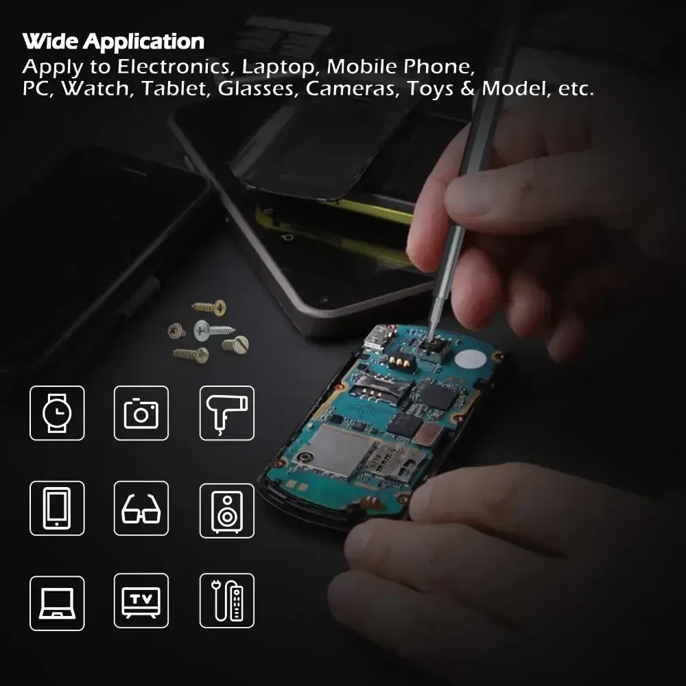 Jeu de tournevis de précision 25 en 1 magnétique, embouts hexagonaux et plats pour iPhone, PC, montre, caméra et lunettes 6