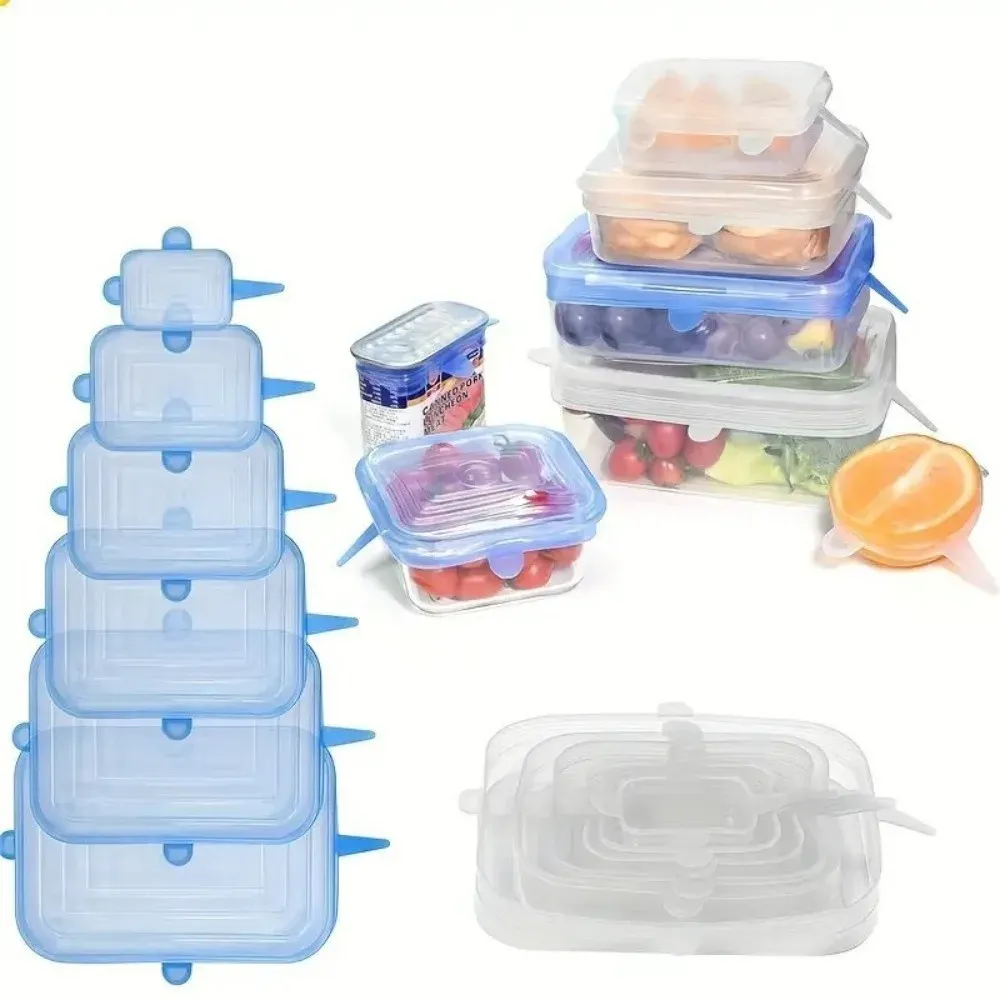 Couvercles en silicone extensibles, sur plat