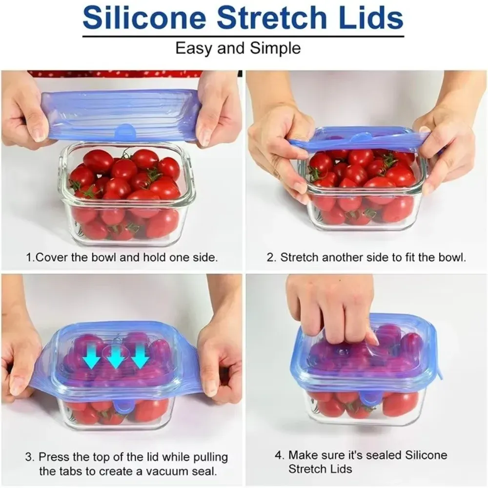 Couvercles en silicone extensibles, finition soignée