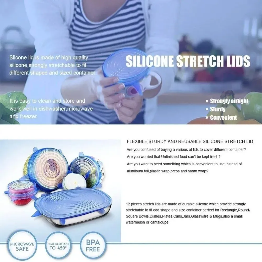 Couvercles en silicone extensibles, présentation