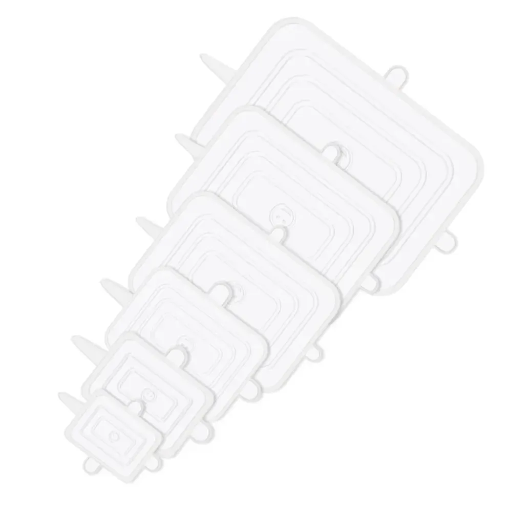 Lot de 6 couvercles carrés extensibles en silicone, réutilisables 14