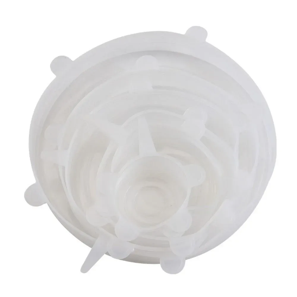 Lot de 6 couvercles carrés extensibles en silicone, réutilisables 10