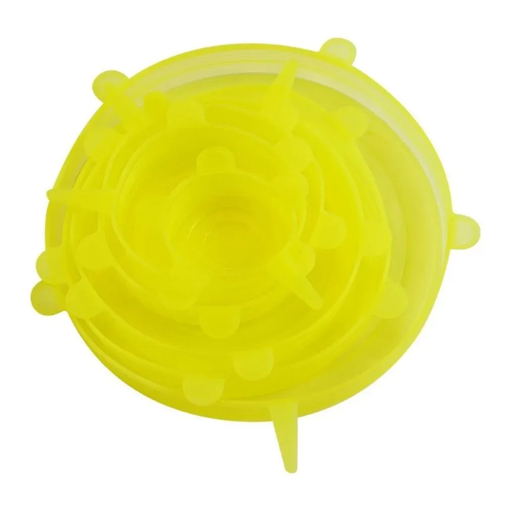 Lot de 6 couvercles carrés extensibles en silicone, réutilisables 8