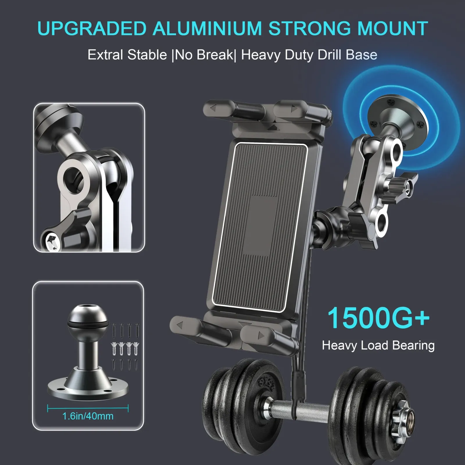 Détail de la structure en aluminium du support