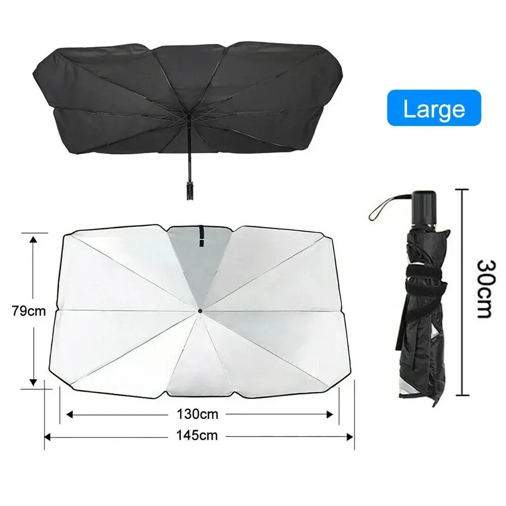Pare-soleil pliable pour pare-brise avant, revêtement argenté anti-UV 8