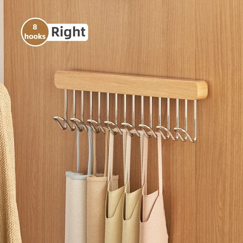 Cintre rétractable en bois pour vêtements, range-soutien-gorge multifonctionnel mural pour garde-robe, 8/12 crochets 10