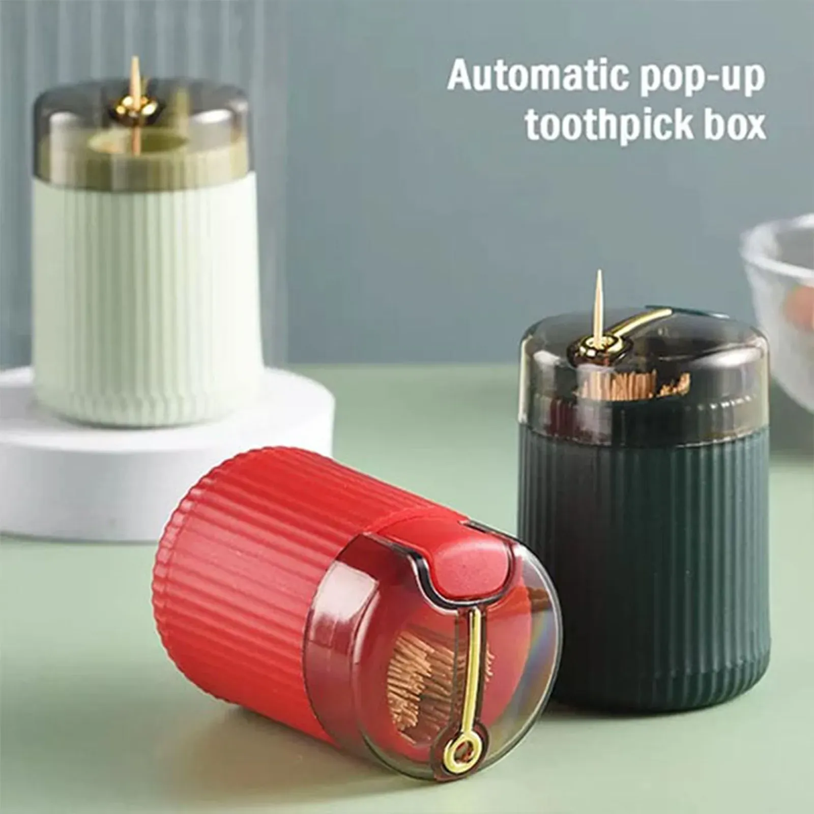 Distributeur de cure-dents Pop-Up en plastique, portable 4