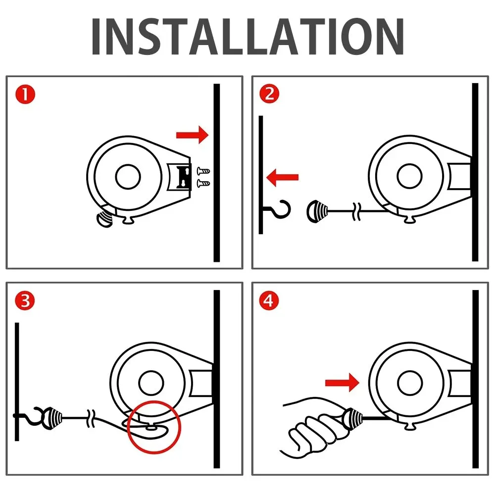 Corde à linge rétractable 12 m en PVC robuste pour intérieur et extérieur, avec fixation murale 6