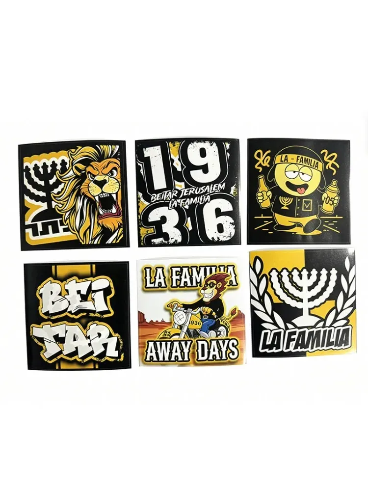 Autocollants décoratifs La Familia LF2005 Beitar 9 x 9 cm – Lot de 6 autocollants adhésifs 13