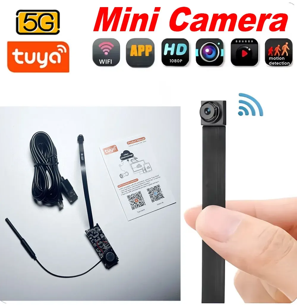 Caméra WiFi Tuya Mini PCB grand angle 2,1 mm 3 MP intérieure ONVIF avec audio intégré, emplacement pour carte TF, IPC, caméra de sécurité intelligente, application Tuya - Image 1