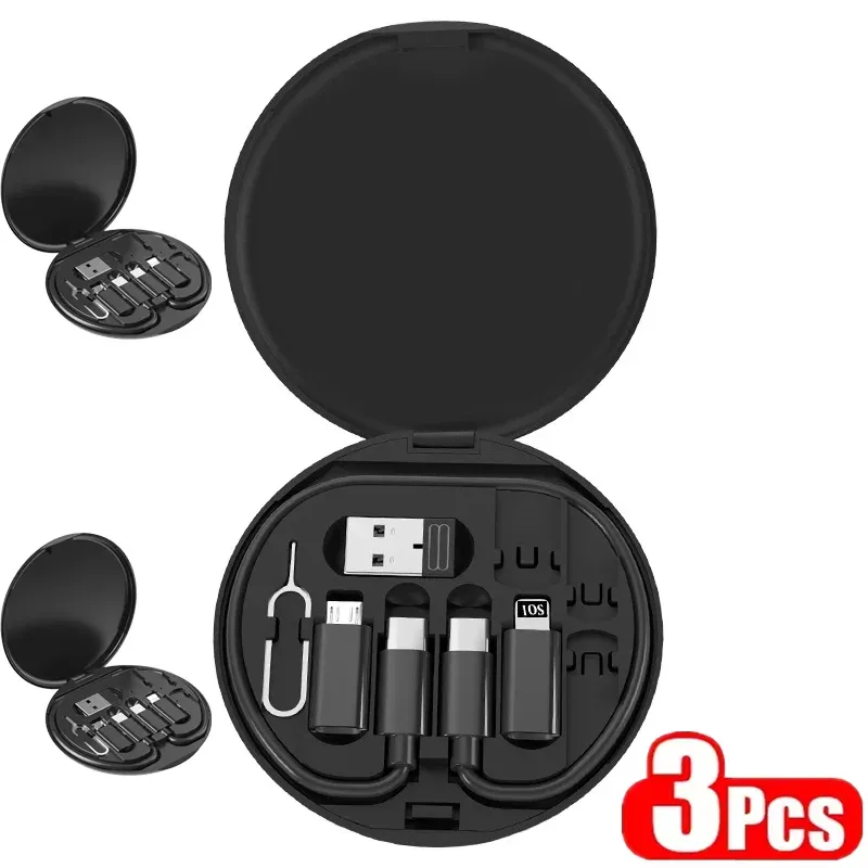 Kit de câbles adaptateurs de charge multiport USB-C vers USB-C 60 W, ensemble de conversion USB-A et USB-C vers Micro-USB, USB-C et Lightning 9