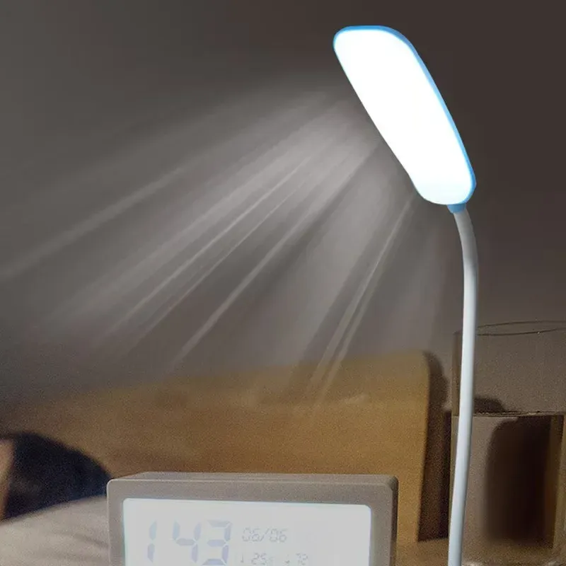 Lampe de bureau LED rechargeable par USB, protection des yeux, lumière de nuit pour chambre, lampe de chevet pour étudiant, lampe de lecture 2