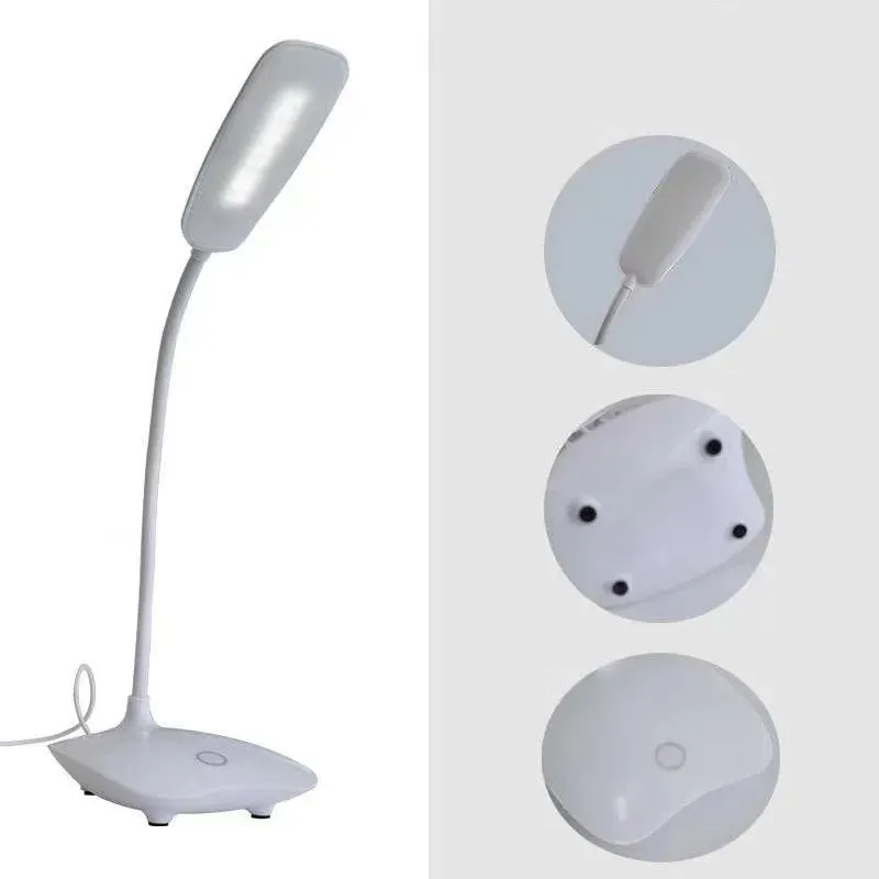 Lampe de bureau LED rechargeable par USB, protection des yeux, lumière de nuit pour chambre, lampe de chevet pour étudiant, lampe de lecture 5