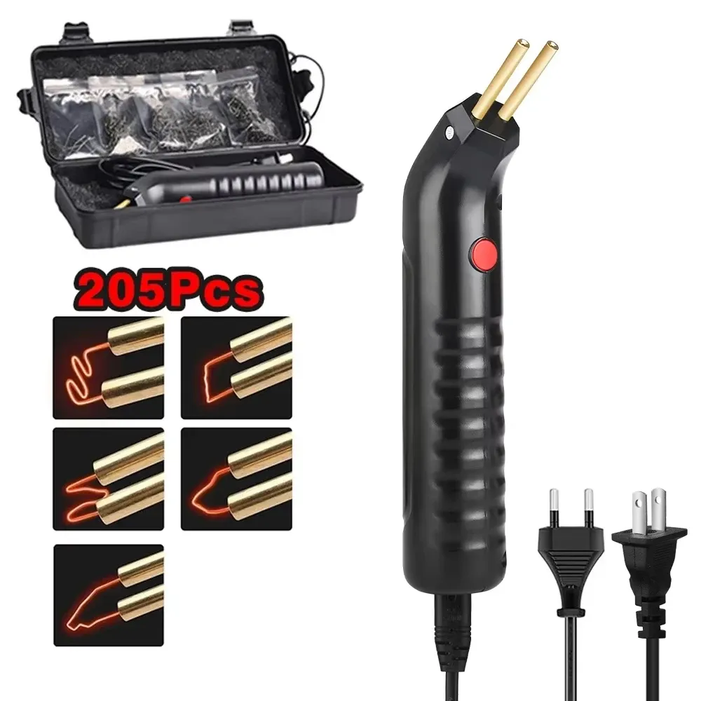 Kit de soudure plastique 100 W avec pistolet de réparation de fissures de pare-chocs automobile, agrafeuse thermique et fer à souder, outil de garage 7