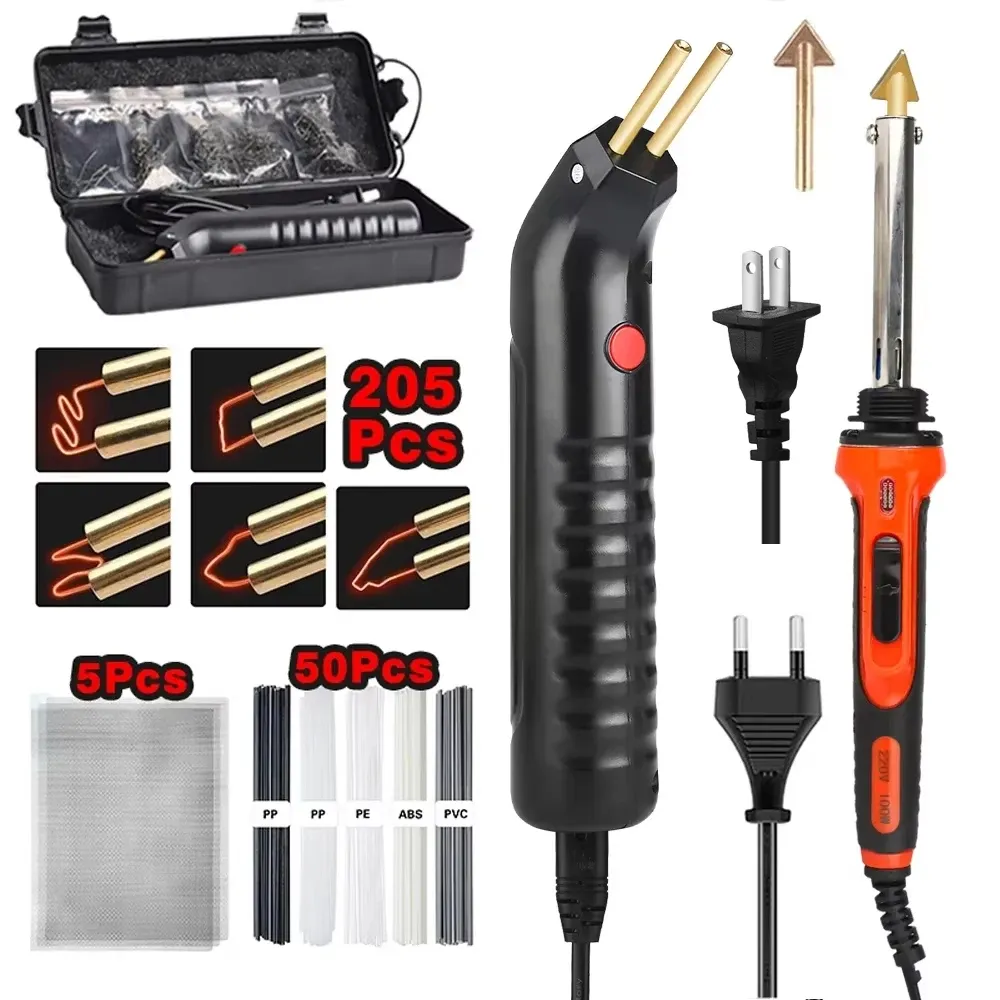 Kit de soudure plastique 100 W avec pistolet de réparation de fissures de pare-chocs automobile, agrafeuse thermique et fer à souder, outil de garage 9