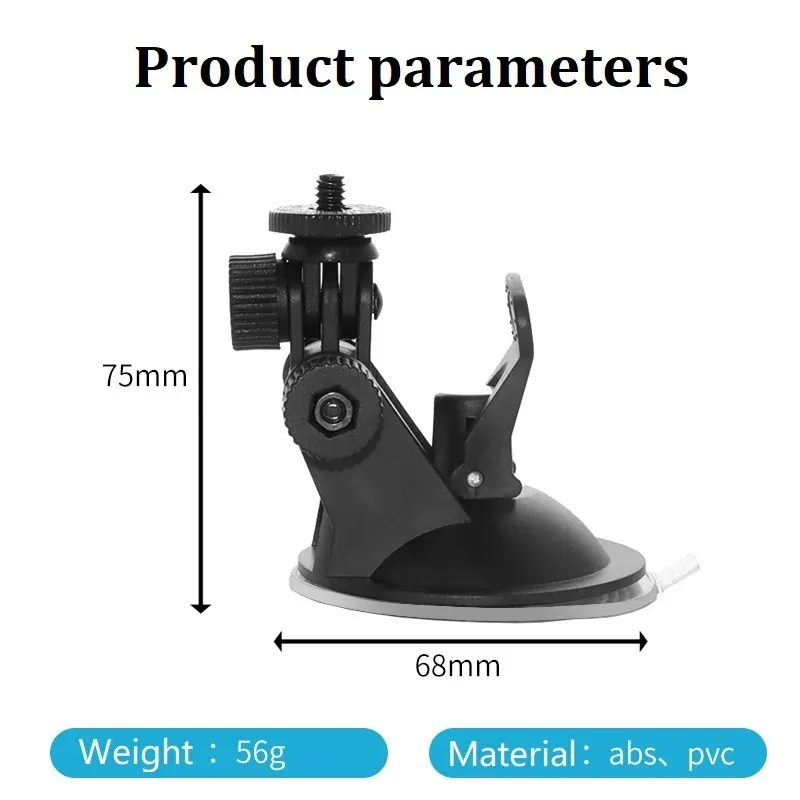 Ventouse pour caméra GoPro, support de voiture en verre, monopode pour caméra d'action 360° 2
