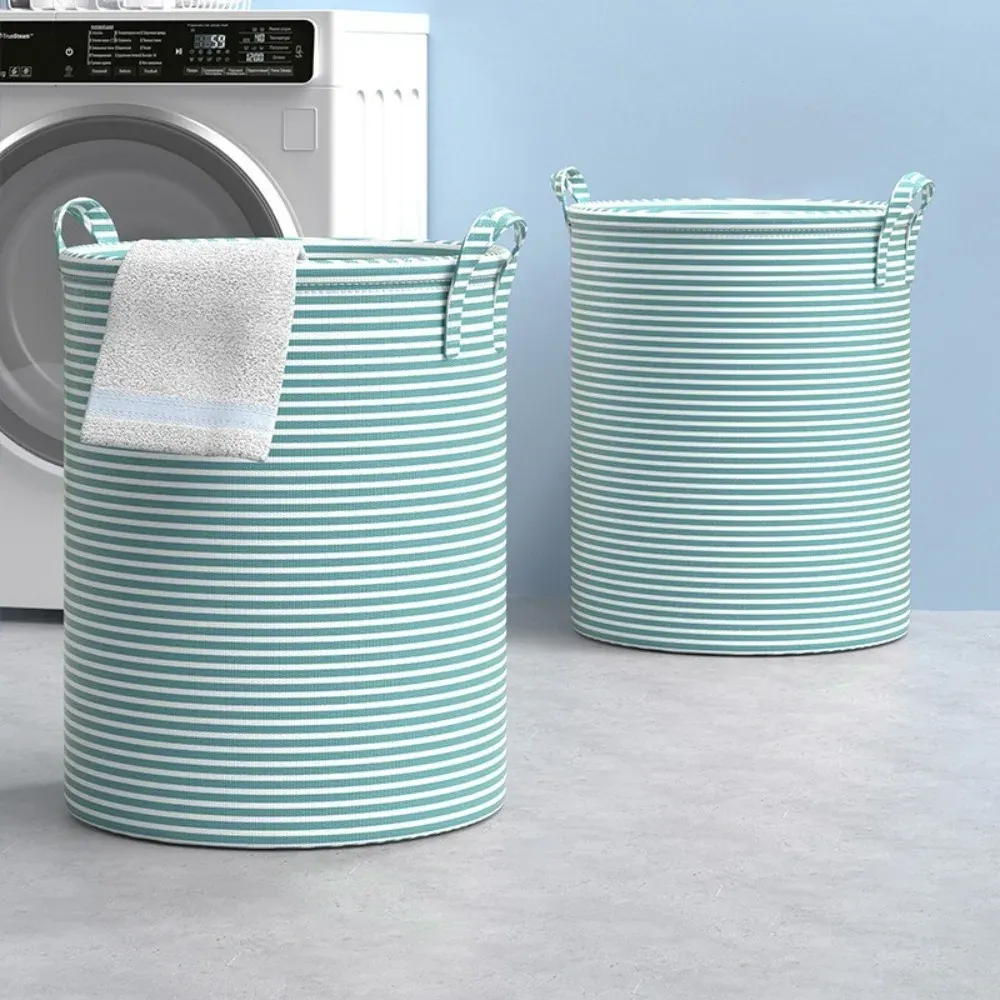 Panier à linge pliable grande capacité en coton et lin, rangement pour vêtements sales, jouets et articles ménagers 1