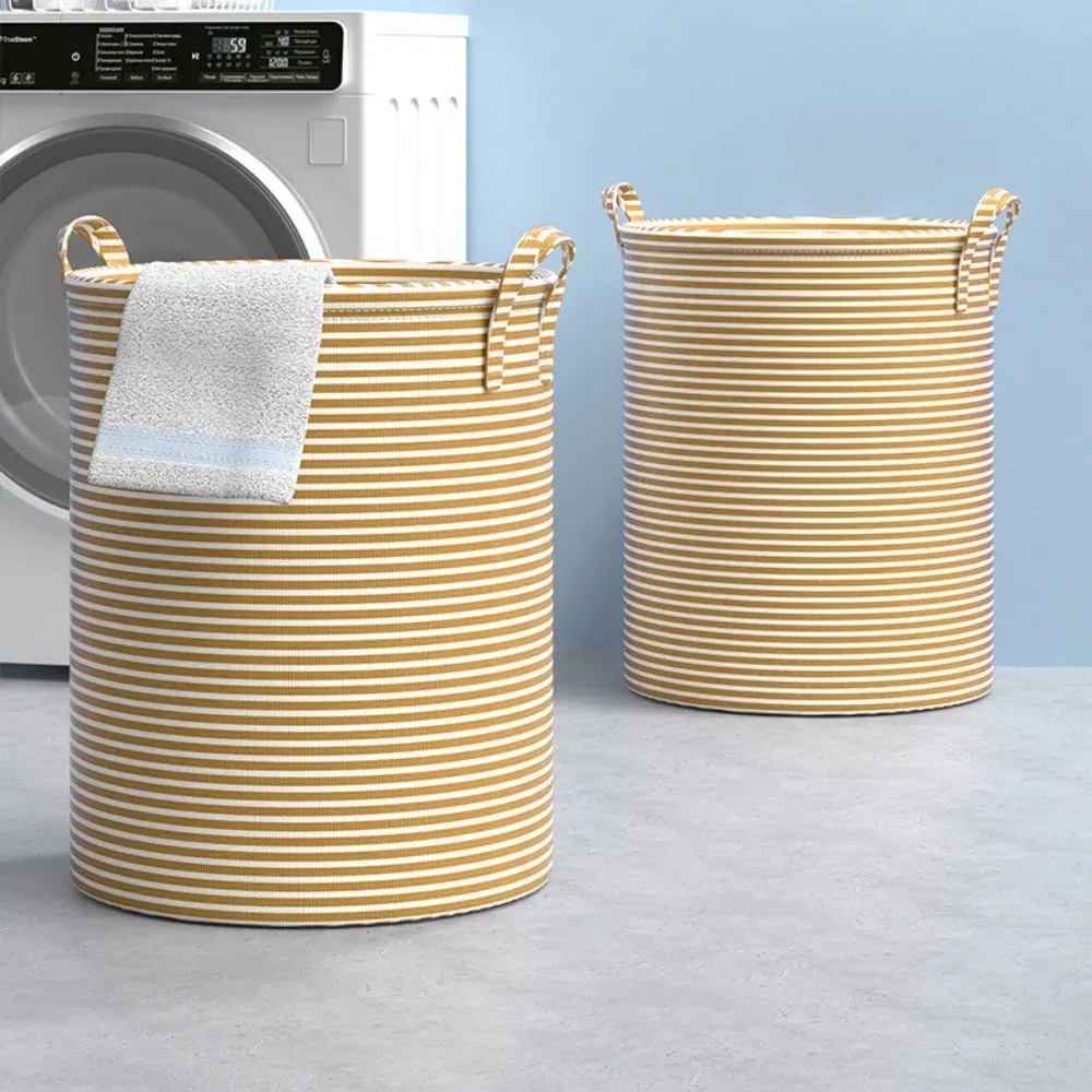 Panier à linge pliable grande capacité en coton et lin, rangement pour vêtements sales, jouets et articles ménagers 2