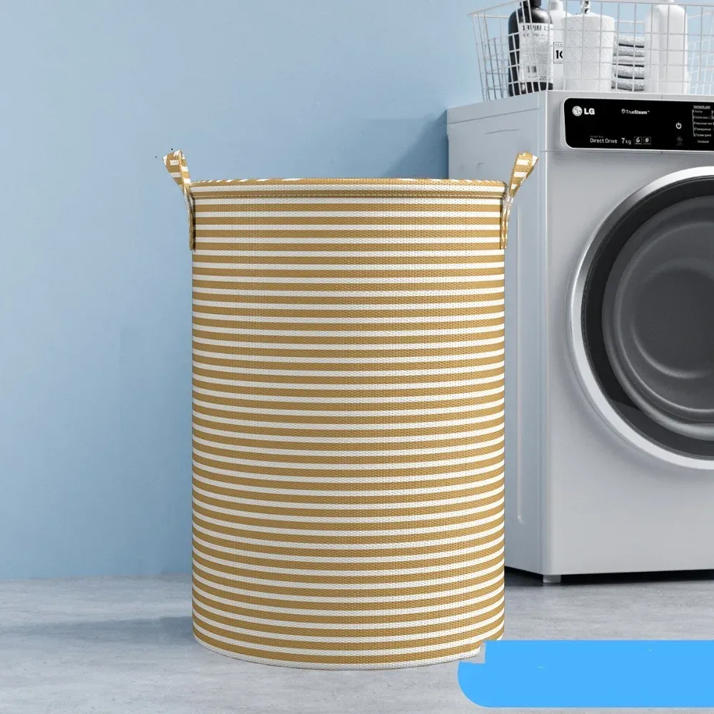 Panier à linge pliable grande capacité en coton et lin, rangement pour vêtements sales, jouets et articles ménagers 7