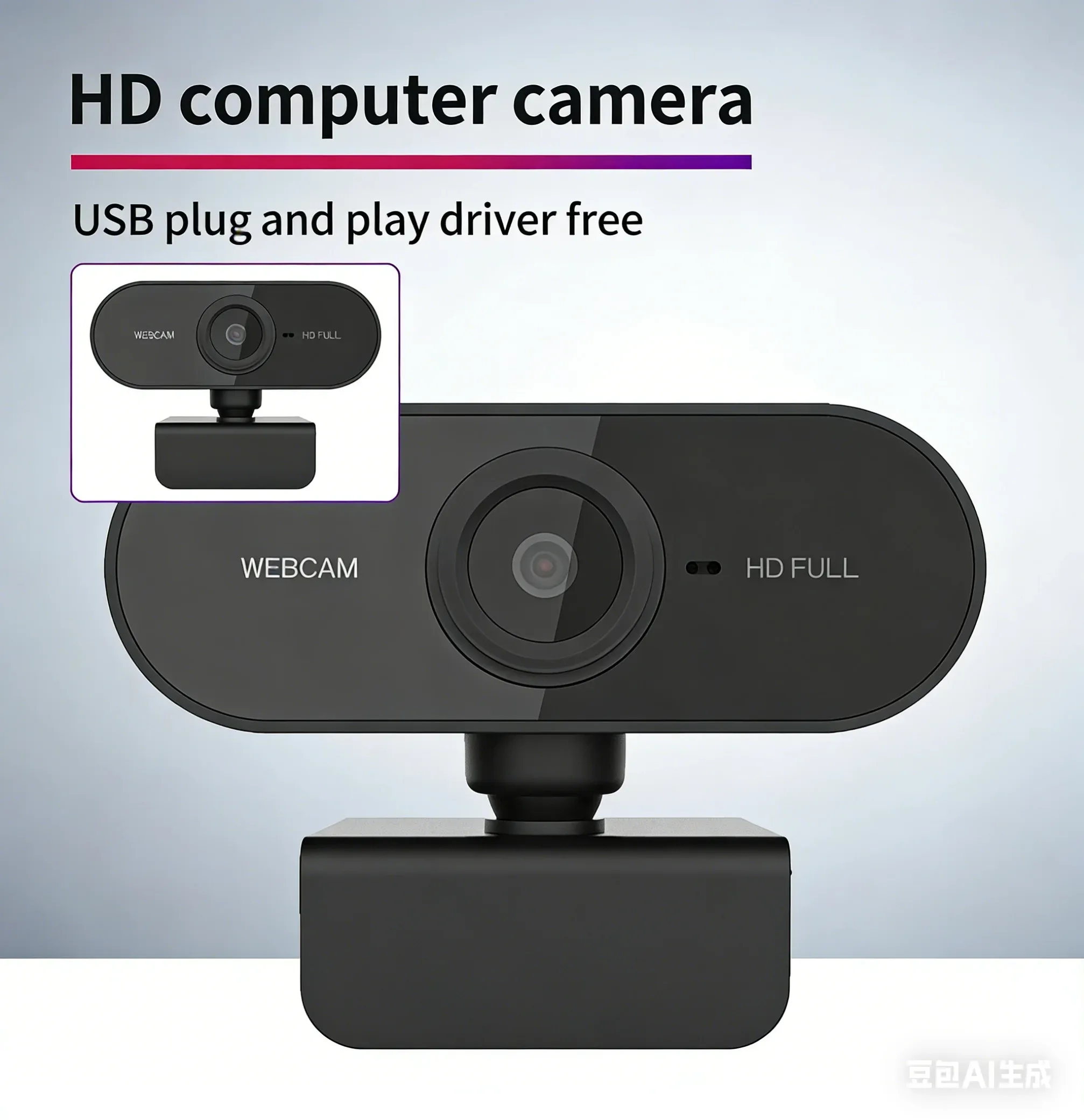 Webcam USB avec microphone, caméra pour ordinateur Plug and Play pour visioconférences, Zoom, Teams, streaming, compatible PC et Mac 5