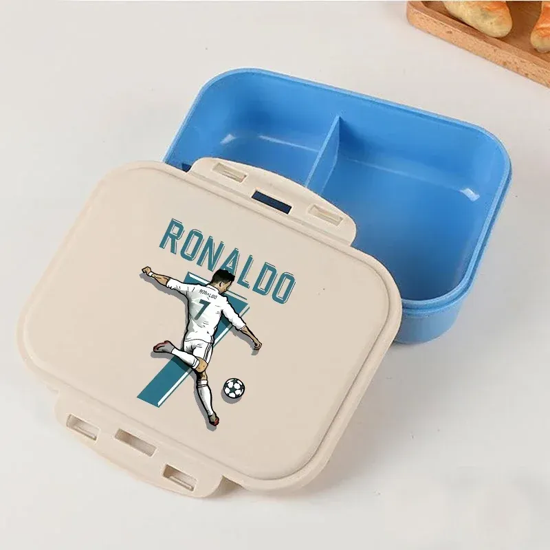 Boîte à bento kawaii portable à l'effigie de la star du football Ronaldo, étanche, pour étudiants, boîte à repas hermétique monocouche, idée cadeau pour enfants 4